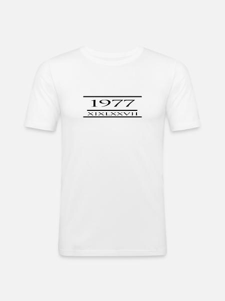Born in 1977 - Men's Slim Fit T-Shirt - white