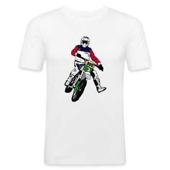 Enduro - Men's Slim Fit T-Shirt - white - Front - Nik (191cm)