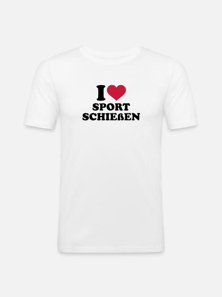 Sportschießen - Männer Slim Fit T-Shirt - Weiß