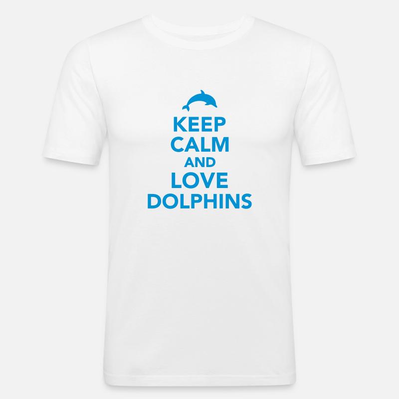 Delfin - Männer Slim Fit T-Shirt - Weiß