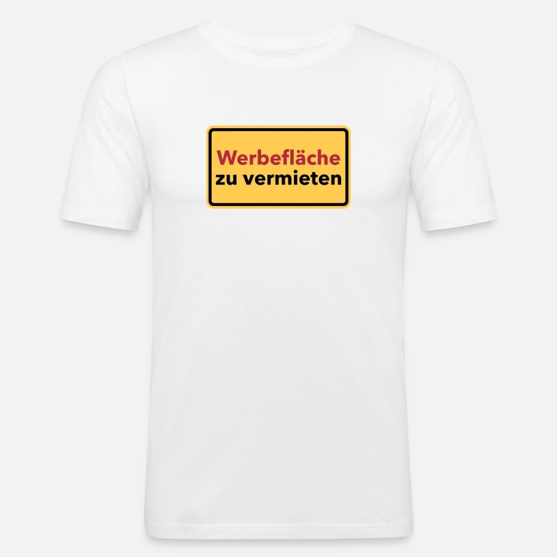 Werbung - Männer Slim Fit T-Shirt - Weiß