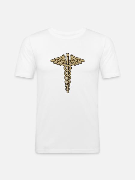 Caduceus, Staff of hermes - Men's Slim Fit T-Shirt - white