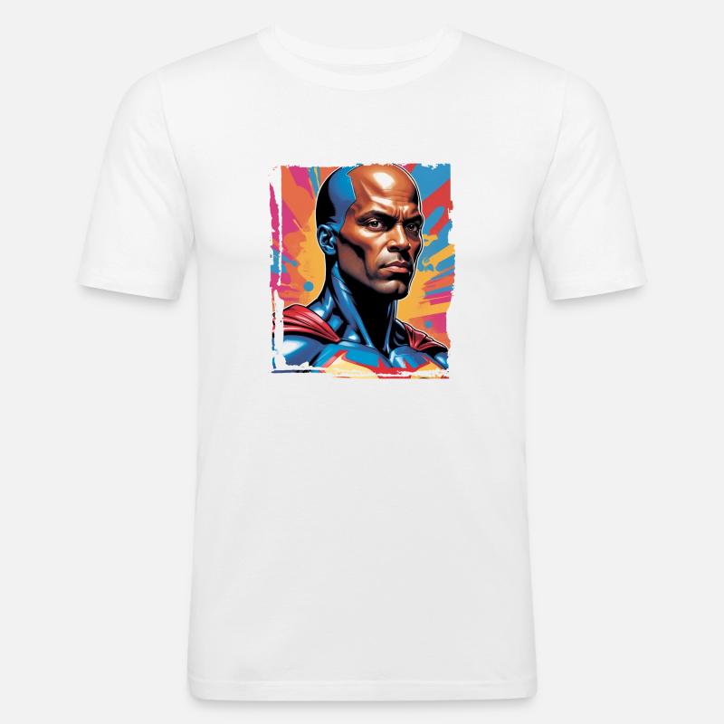 Porträt eines Sci-Fi-Superhelden - Männer Slim Fit T-Shirt - Weiß