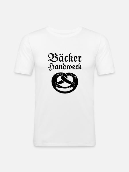 Bäcker Handwerk - Männer Slim Fit T-Shirt - Weiß