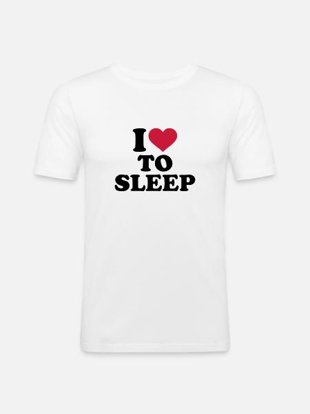 Schlafen - Männer Slim Fit T-Shirt - Weiß