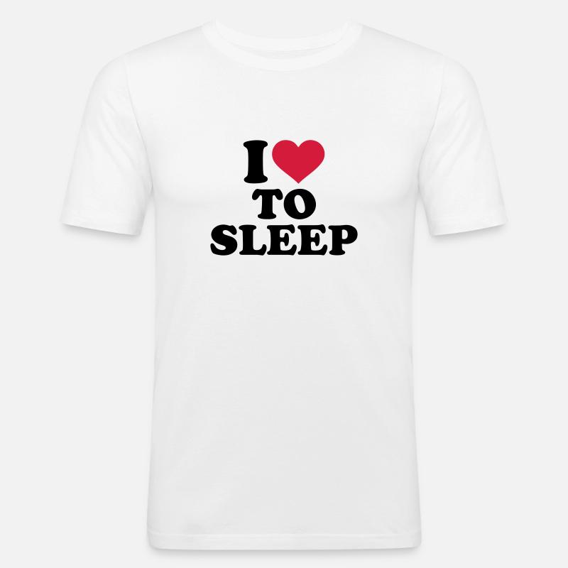 Schlafen - Männer Slim Fit T-Shirt - Weiß