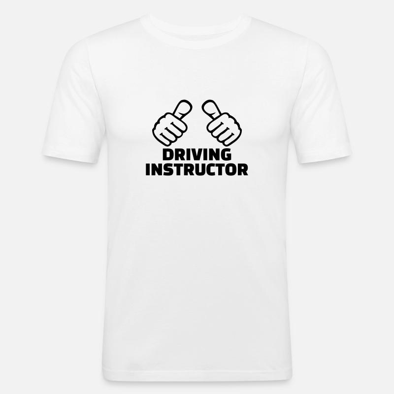 Driving instructor - T-shirt près du corps Homme - blanc