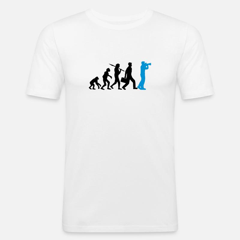 Photographe Caméra Evolution - T-shirt près du corps Homme - blanc