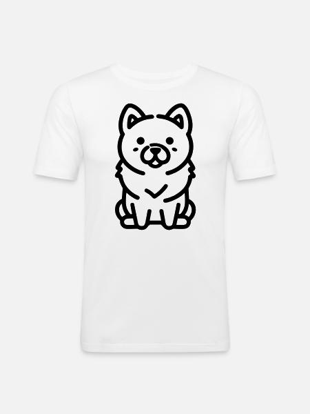 Hund - Männer Slim Fit T-Shirt - Weiß