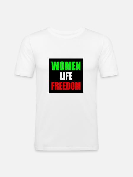 Women life freedom - Men's Slim Fit T-Shirt - white