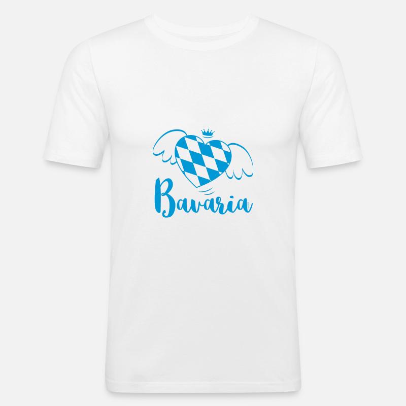Bavaria Bayernherz Geschenk Geschenkidee - Männer Slim Fit T-Shirt - Weiß