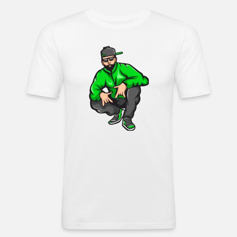 Bad Boy, Rap, Rapper, Rapper, Big Up - Maglietta aderente da uomo - bianco