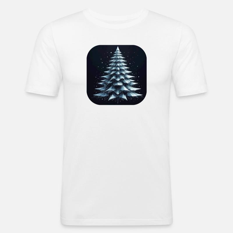 Weihnachtsbaum Tannenbaum Polygone Grün - Männer Slim Fit T-Shirt - Weiß