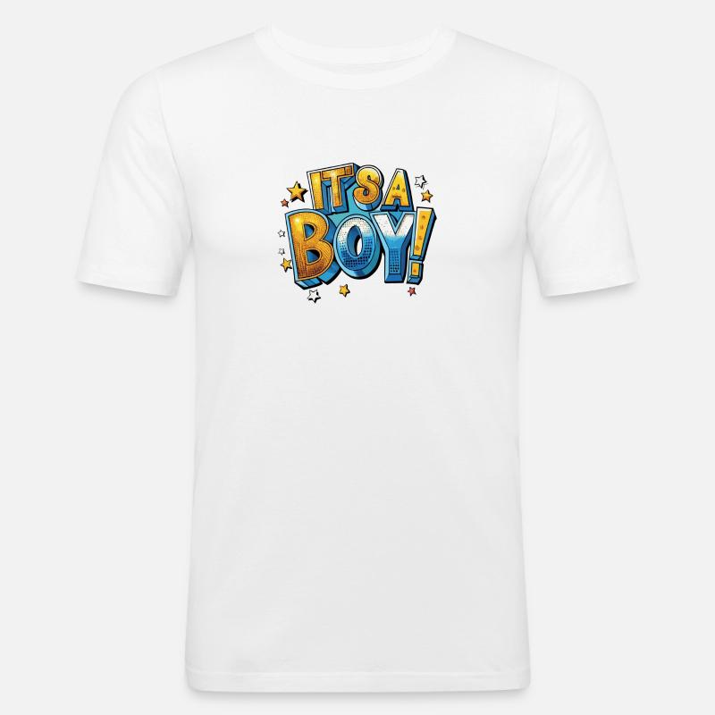 Es ist ein Junge Comic - Männer Slim Fit T-Shirt - Weiß