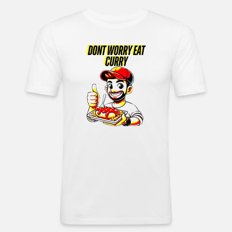 Curry Liebe und alles wird gut - Männer Slim Fit T-Shirt - Weiß
