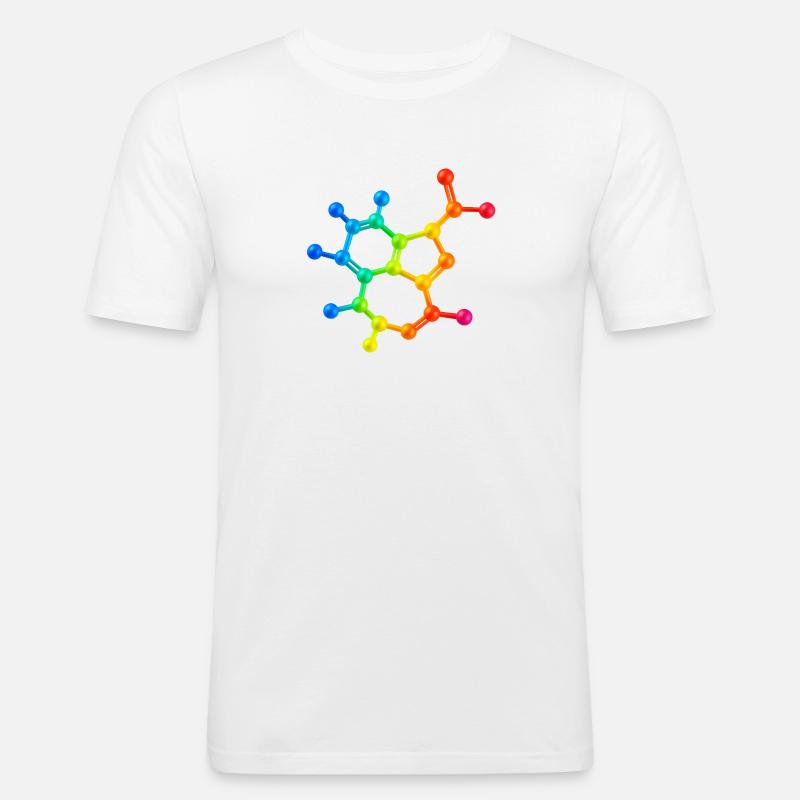 Trippy acid has visual effect - Männer Slim Fit T-Shirt - Weiß