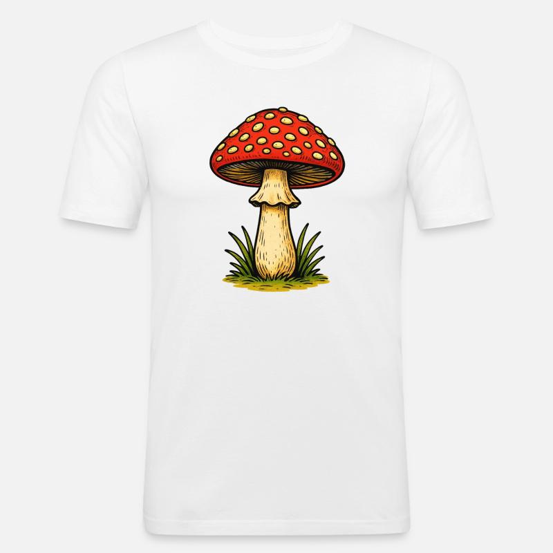 Red Toadstool Retro - Men's Slim Fit T-Shirt - white