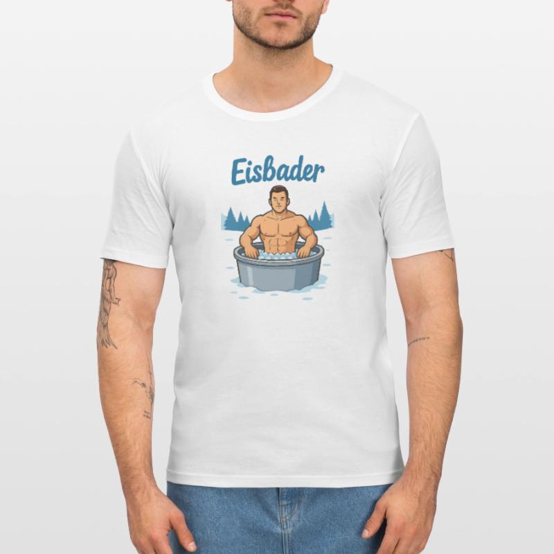 Eisbader Muskelmann im Eisbad Men's Slim Fit T-Shirt