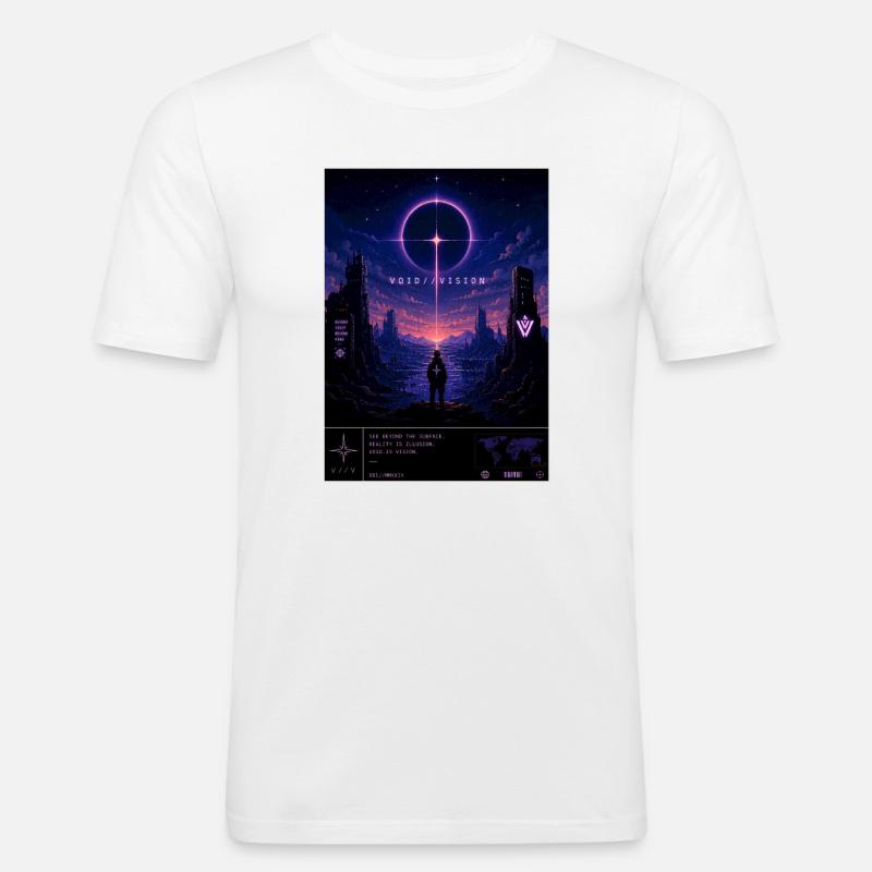 VOID//VISION – Pixel Void Dreams - Men's Slim Fit T-Shirt - white