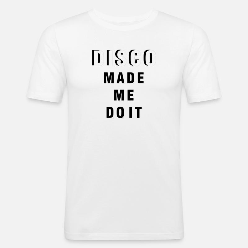 disco - Männer Slim Fit T-Shirt - Weiß
