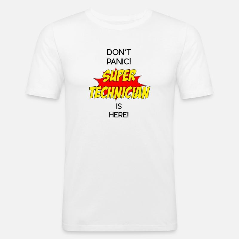 Super Technician / Super Techniker - Männer Slim Fit T-Shirt - Weiß
