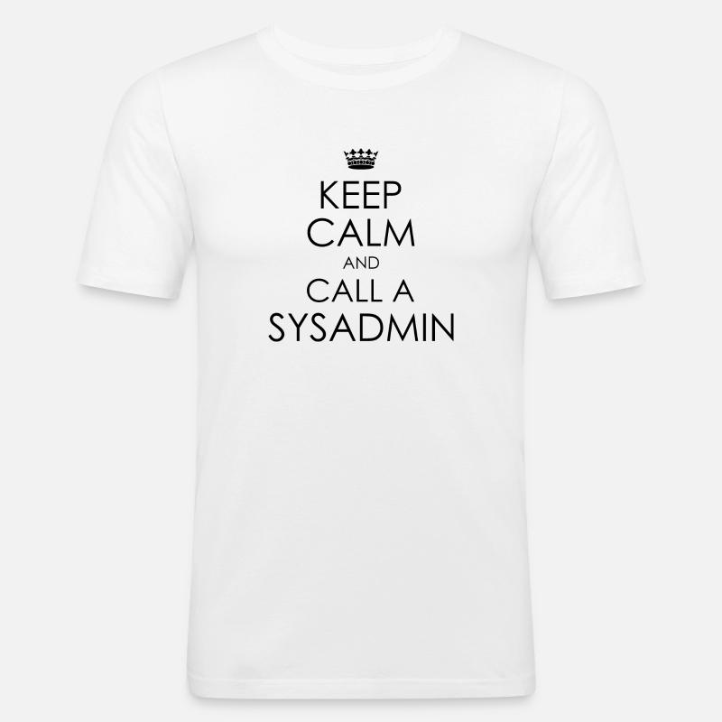 call sysadmin - Männer Slim Fit T-Shirt - Weiß