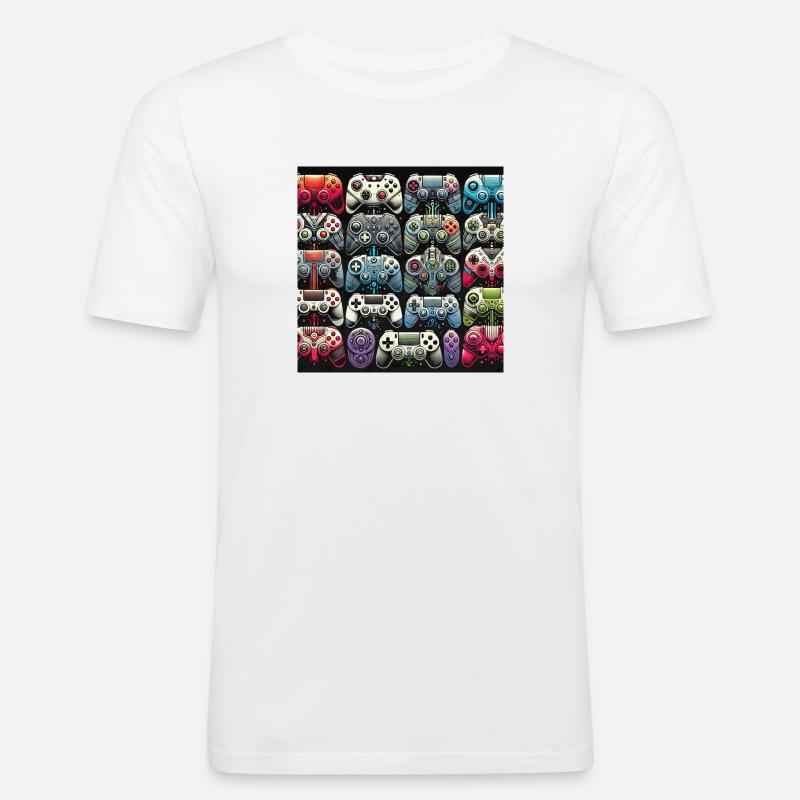 Controller-Sammlung - Männer Slim Fit T-Shirt - Weiß