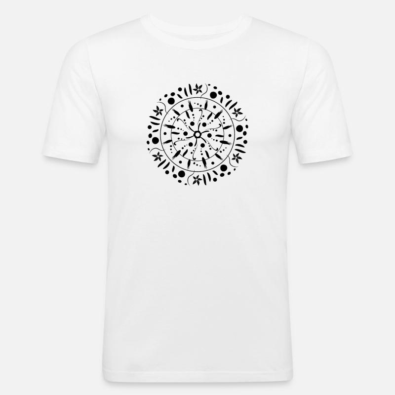 Getreide Kreis Muster Geschenkidee - Männer Slim Fit T-Shirt - Weiß