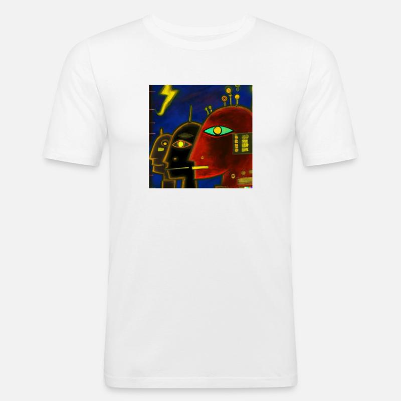 Künstliche Intelligenz - Männer Slim Fit T-Shirt - Weiß