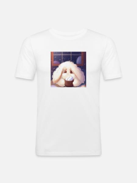 Fluffiges Tierchen - Männer Slim Fit T-Shirt - Weiß