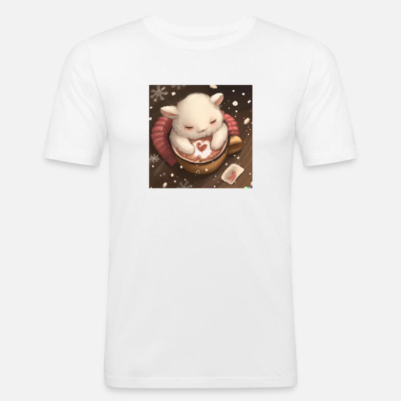 Fluffiges Tierchen - Männer Slim Fit T-Shirt - Weiß