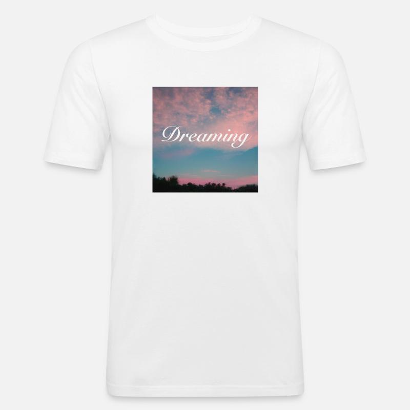 Dreaming between clouds - Männer Slim Fit T-Shirt - Weiß