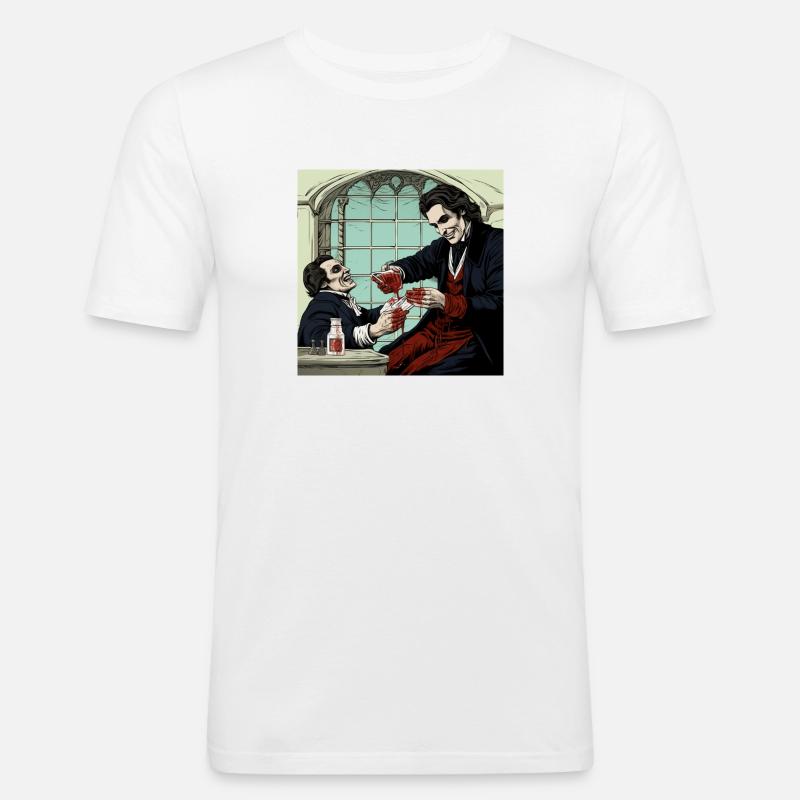 Comic style Vampire 2 - Männer Slim Fit T-Shirt - Weiß