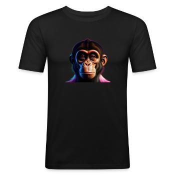 Naughty monkey - Men's Slim Fit T-Shirt - black - Front - Nik (191cm)