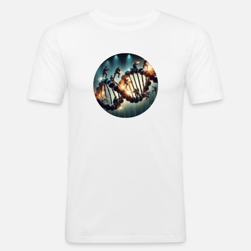 Polizei-DNA 3 - Männer Slim Fit T-Shirt - Weiß