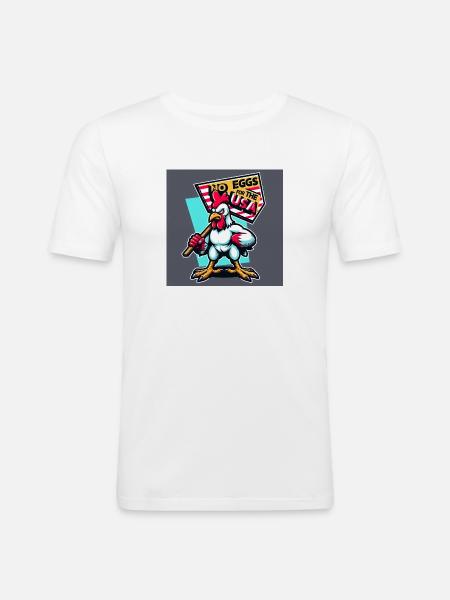#noEggs - Männer Slim Fit T-Shirt - Weiß