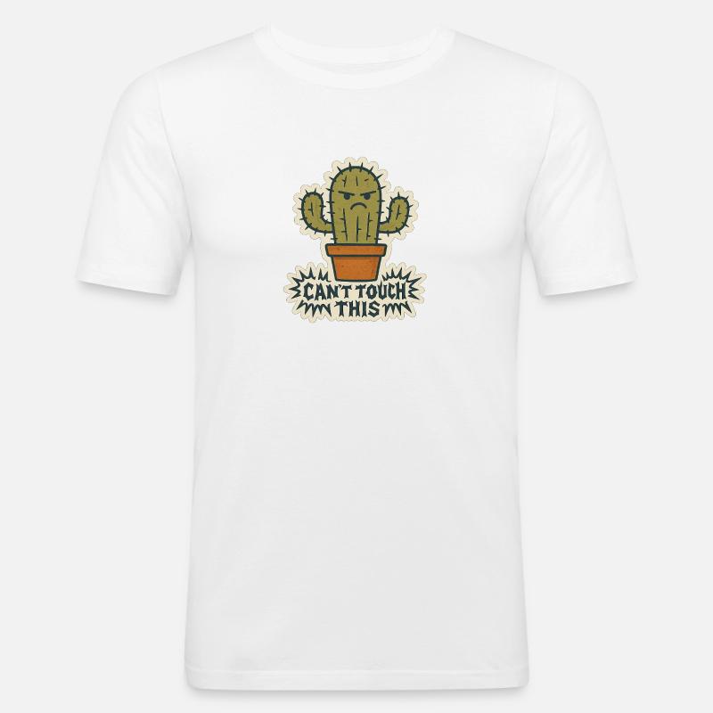 Cannot touch this - Cactus - Men's Slim Fit T-Shirt - white