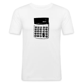 Calculator Nostalgia - Men's Slim Fit T-Shirt - white - Front - Nik (191cm)