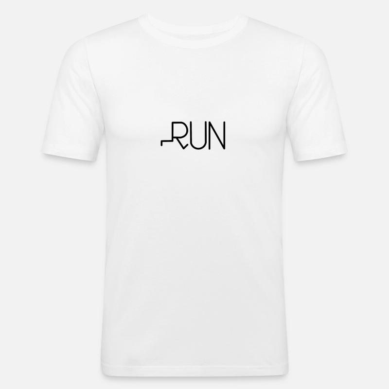 LAUF! Cool Designtes Run. - Männer Slim Fit T-Shirt - Weiß