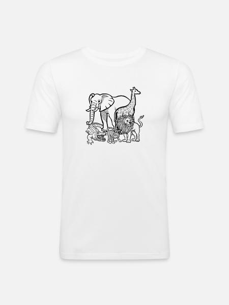 Africa animals - Men's Slim Fit T-Shirt - white