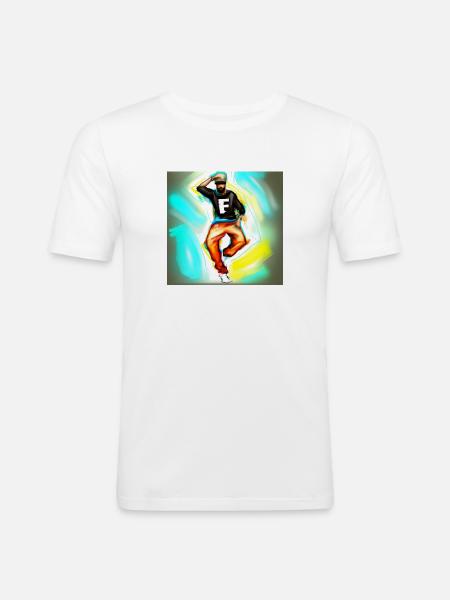 Hip Hop Tänzer - Männer Slim Fit T-Shirt - Weiß