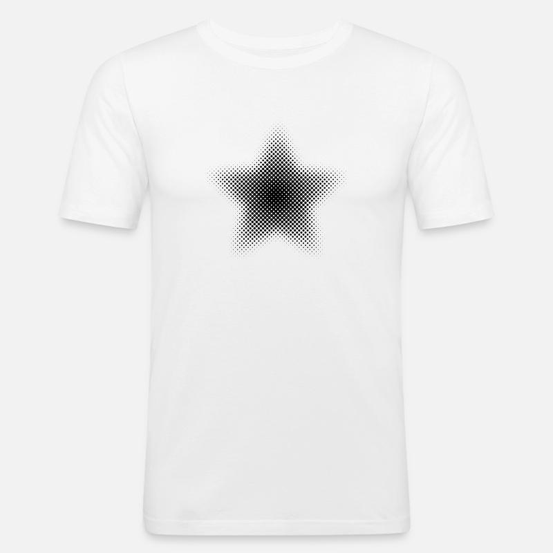 Stern Pixel Sternchen Punkte - Männer Slim Fit T-Shirt - Weiß