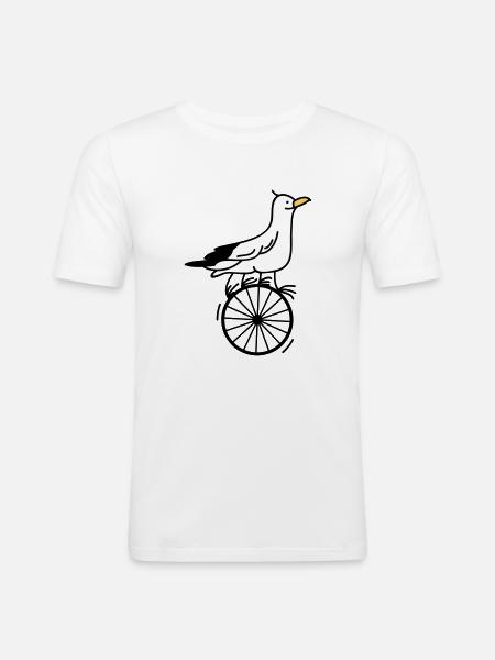 begabte Möwe - Männer Slim Fit T-Shirt - Weiß