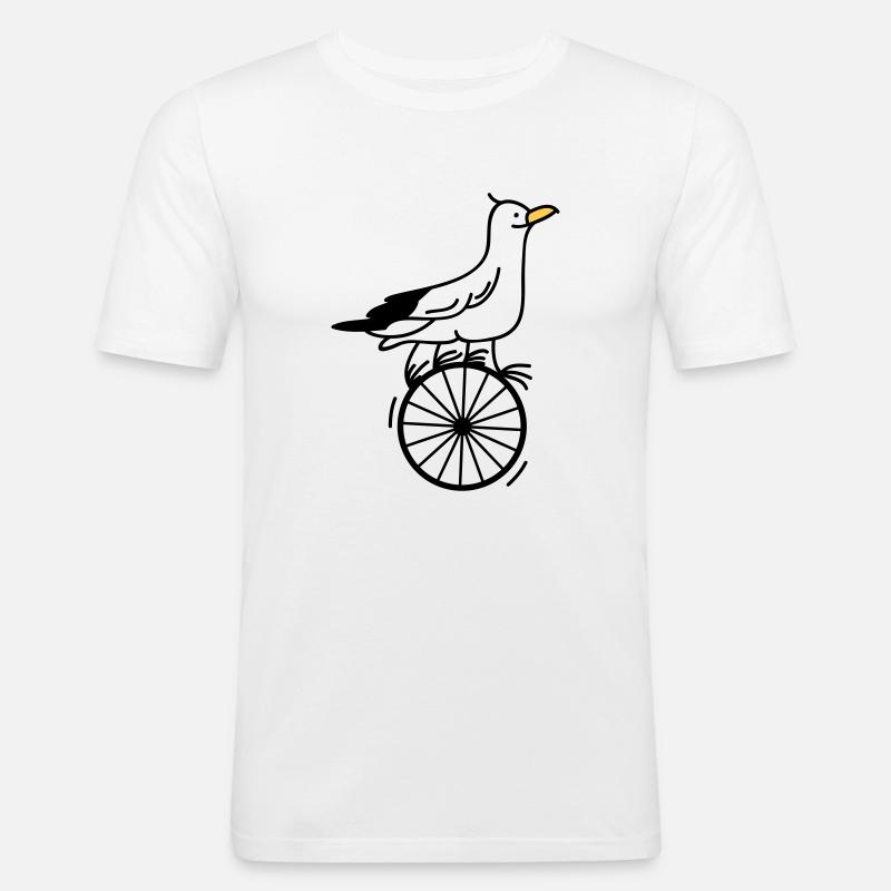 begabte Möwe - Männer Slim Fit T-Shirt - Weiß