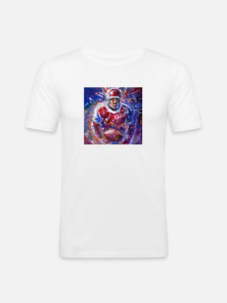 American football - Männer Slim Fit T-Shirt - Weiß