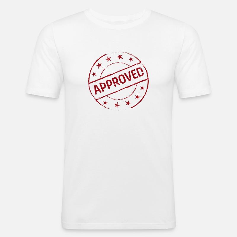 Approved Symbol Geschenk Geschenkidee - Männer Slim Fit T-Shirt - Weiß