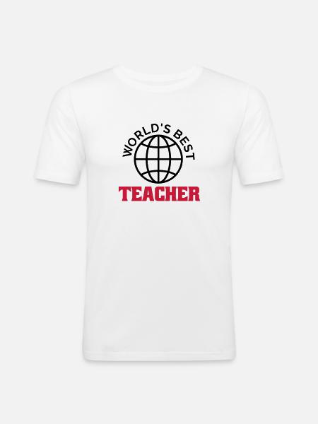 worlds best teacher - Men's Slim Fit T-Shirt - white