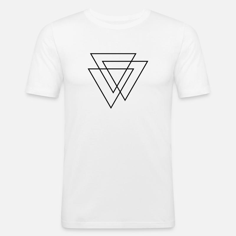 Triangles 3D - Trois Triangles - Trois Triangles Design - T-shirt près du corps Homme - blanc