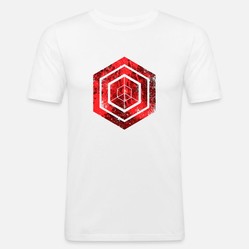 hexagon programming programmer coding geometric - Men's Slim Fit T-Shirt - white