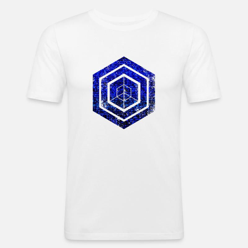 Hexagon-Programmierung Programmierer Codierung geometrisch - Männer Slim Fit T-Shirt - Weiß